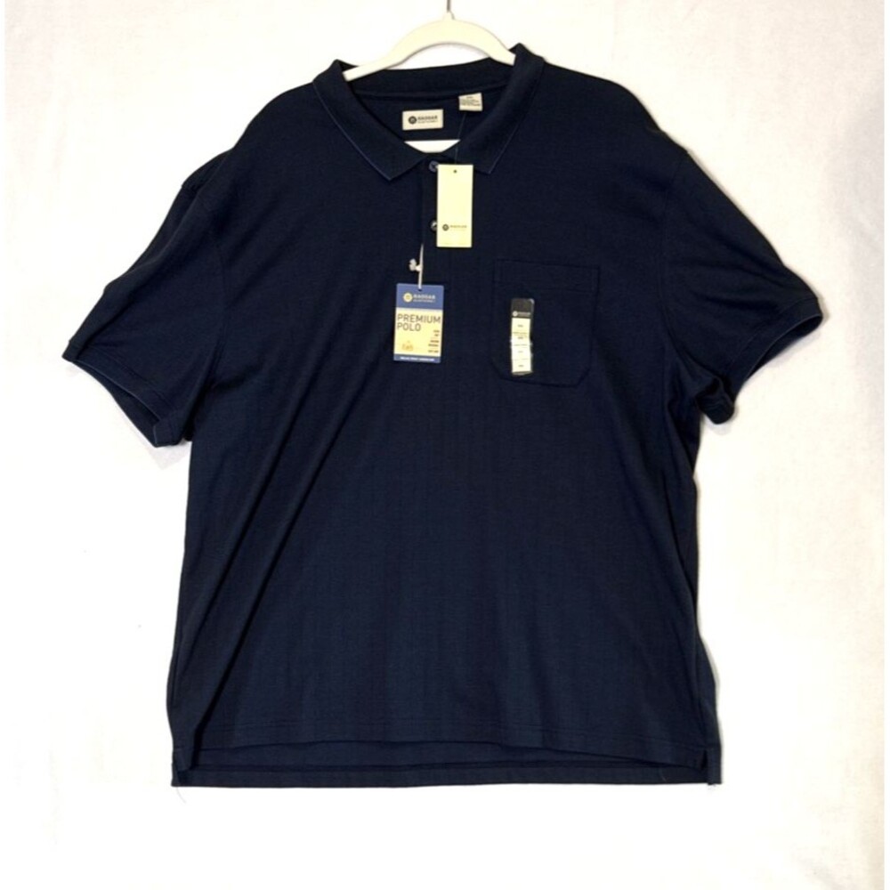 Haggar Mens NWT Midnight Navy Collared Polo Shirt Sz XXL Cotton Blend Ultra Soft